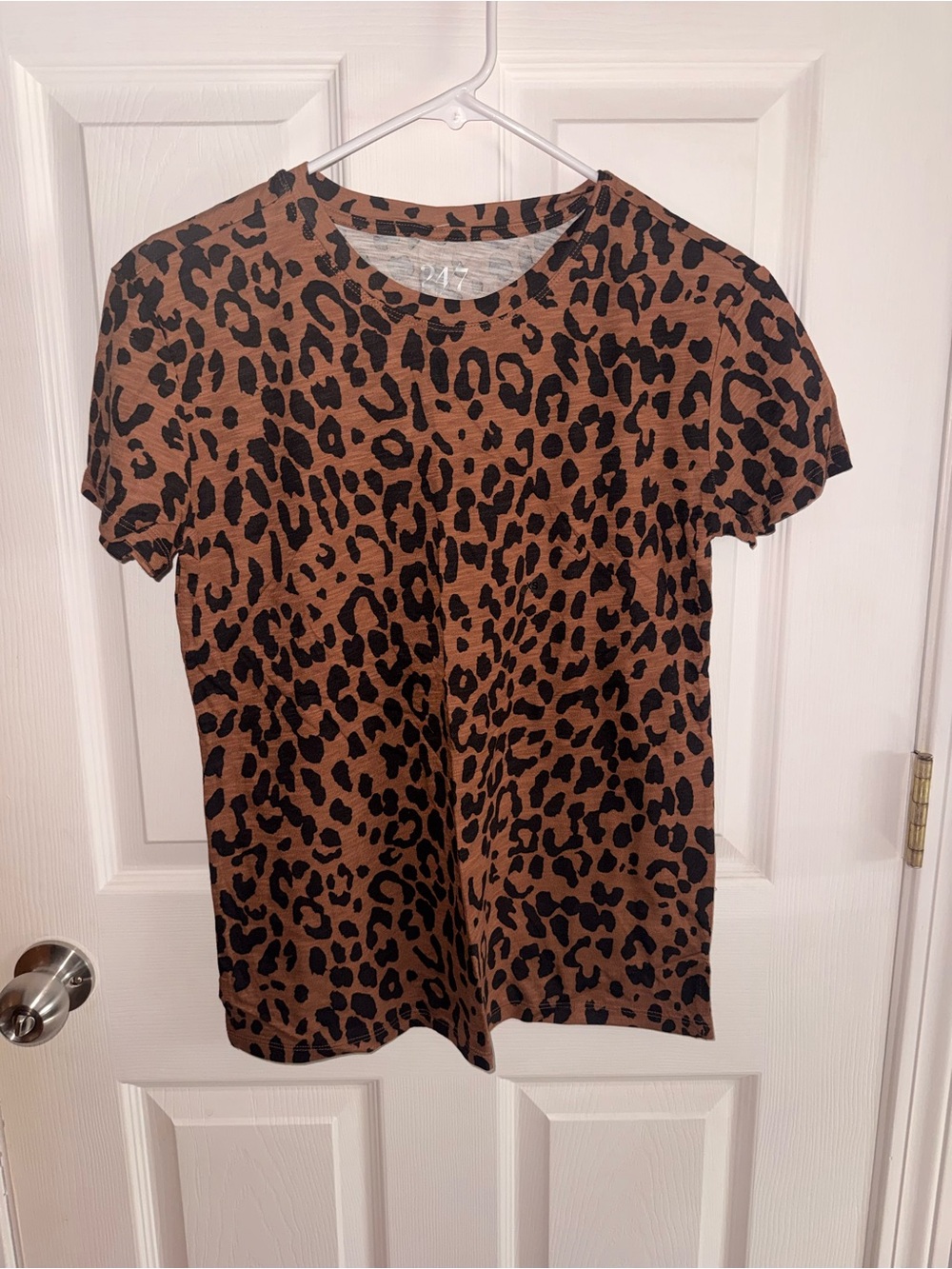 Maurices Leopard Print Short Sleeve Tee - Brown & Black